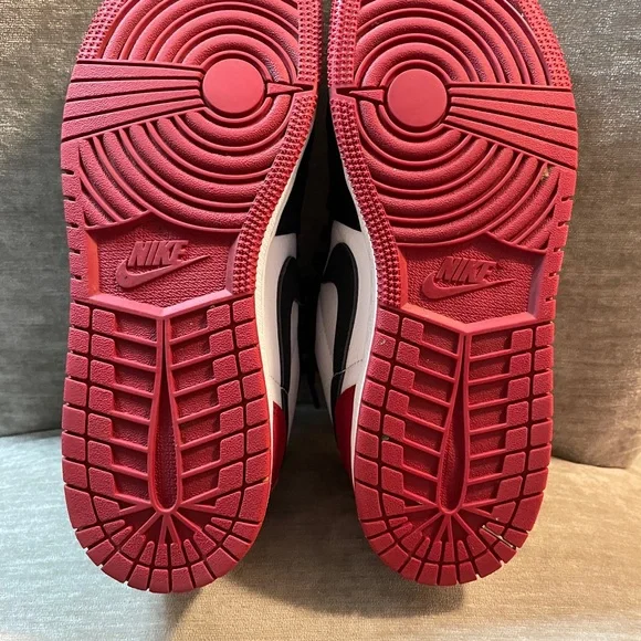 6.5 youth Nike Air Jordan’s White, Black, and Red Sneakers - Picture 5 of 7